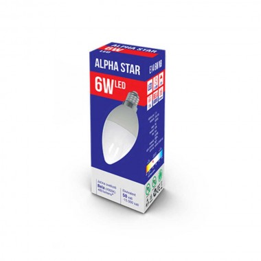 Alpha Star Led Sijalica/ E14/ 6W / 220V/ Bela / 4000K/ 480Lm/Sveca-Minjon