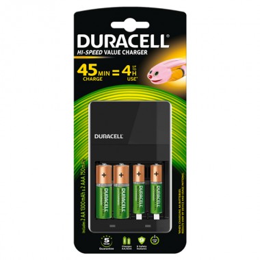 Duracell CEF14 punjač baterija sa 2 AA 1300mAh i 2 AAA 750mAh punjive baterije