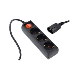 Gembird EG-PSU3-01 6A, C14 plug, 0.6m, black (Alt. PC-SFC14M),3 Shuko uticnice UPS naponski kabl