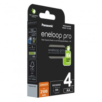 Panasonic eneloop Pro AA 1/4 1.2V 2500mAh Ni-MH BK-3HCCE/4BE punjiva baterija