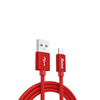 Xwave USB kabl TIP-C/USB 3.0 (tip A-muski)-USB 3.1 (TIP C-muski)/duzina 2m/3A/Aluminium /crveni upleteni