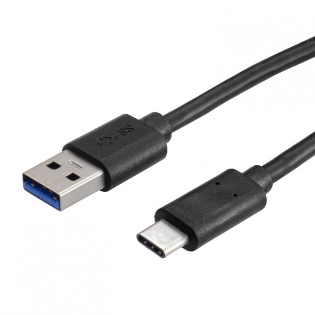 Kabel USB3.A/USB-C-1/BK SuperSpeed USB 3.0 A utikač - USB-C utikač 1.0m