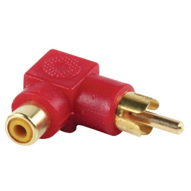 Adapter AC-055 činč utikač-činč utičnica 90* poz.crvena