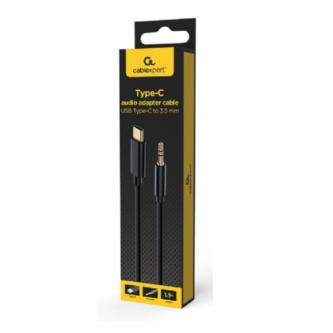 Gembird CCA-CM3.5M-1.5M  USB-C to stereo 3.5 mm AUX kabl, 1.5m, crni