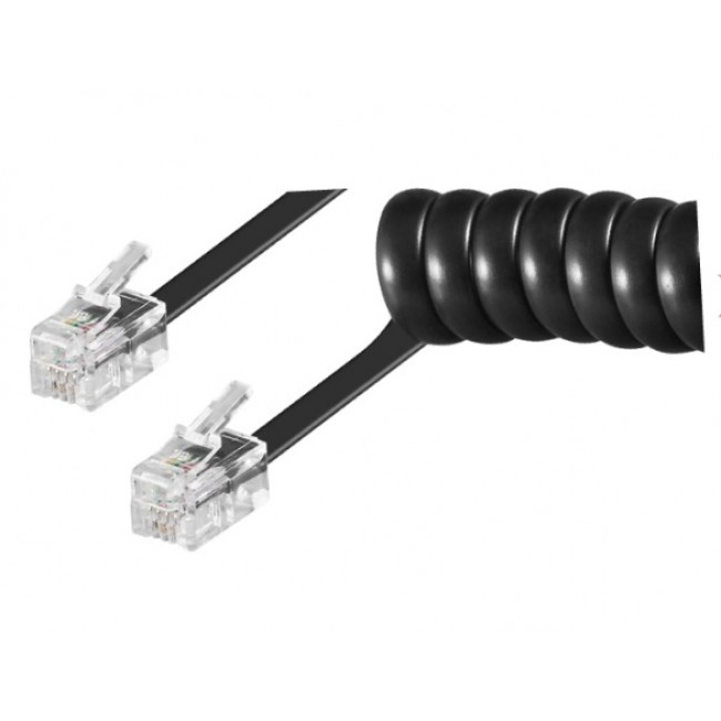 Kabel T6-3/BK spiralni za telefonsku slušalicu 2m