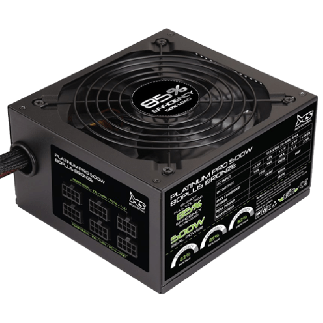 MS Industrial  PLATINUM PRO 500W 80PLUS Bronze napajanje, Semi-Modularno, ATX (PS2) , do 85% efikasnosti