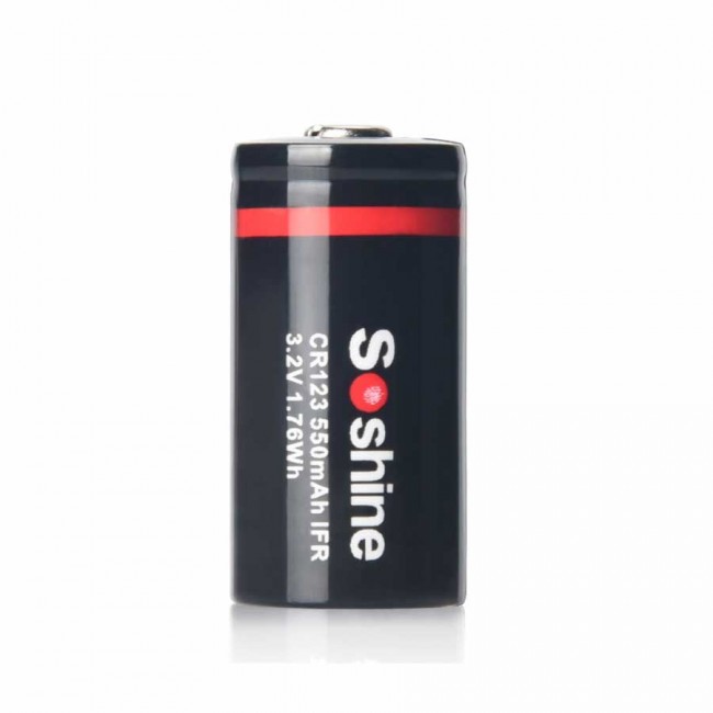 Soshine CR123-3.2-500 3.2V 500mAh LiFePO4 punjiva baterija za zaštitnom elektronikom